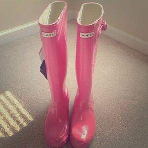 pink hunter rain boots